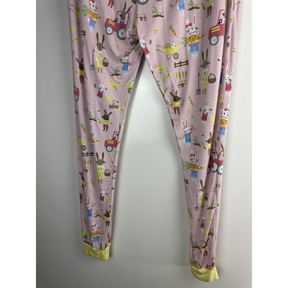 Little Sleepies Hop to it Bunny Pajama Pants Bamboo Pink Bunnies Women’s Small - Picture 9 of 10